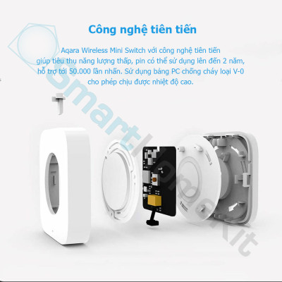 Nút nhấn không dây Aqara T1 Wireless Mini Switch WB-R02D Zigbee 3.0 Quốc Tế - Hàng Chính Hãng