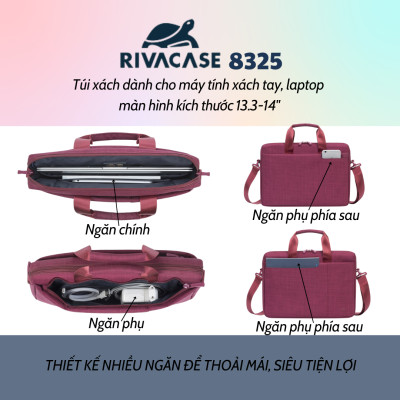 Cặp Xách Laptop RIVACASE 8325 13.3 inch - Bảo Hành 24 Tháng - Hàng Chính Hãng