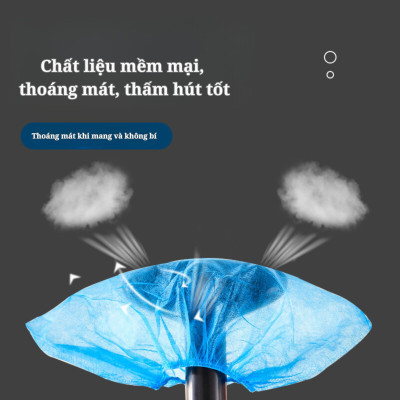 Bọc giày dép dùng một lần, làm từ vải không dệt chống mài mòn, chống bụi, bền, chống trượt 100 cái