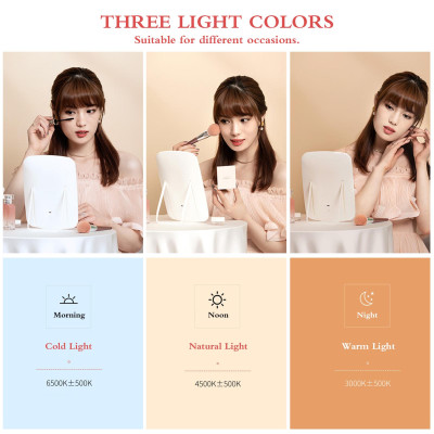 Gương Trang Điểm Để Bàn Có Đèn Led Cảm Ứng Có Thể Sạc Lại