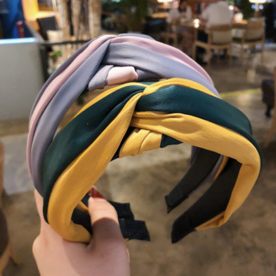 Bờm tóc nữ bản to mẫu mới bản đẹp phối 2 mầu vải lụa cao cấp