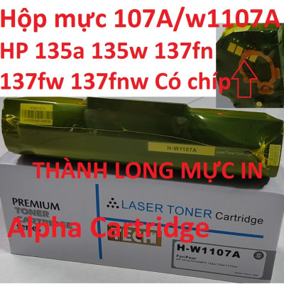 Hộp mực 107A Có Chíp  cho HP MFP 135A 135w 137fn 137fw 137fnw - 107w - w1107a tương thích lắp vào là in, mới 100%-Hàng chính hãng Alpha Cartridge