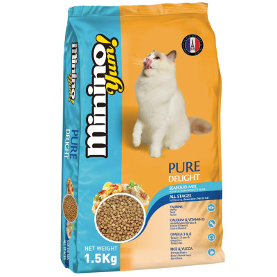 9KG Thức ăn cho mèo mọi lứa tuổi vị hải sản Minino Yum - Thức ăn hạt cho Mèo
