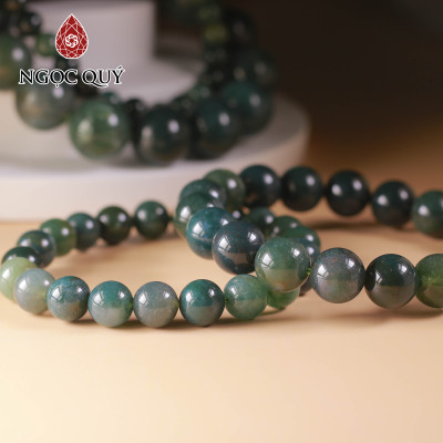 Vòng tay đá Băng ngọc thủy tảo mệnh hỏa, thổ - Ngọc Quý Gemstones