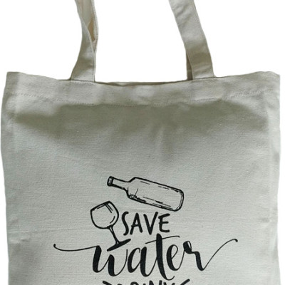 Túi Vải Canvas - Save Water Drink Wine