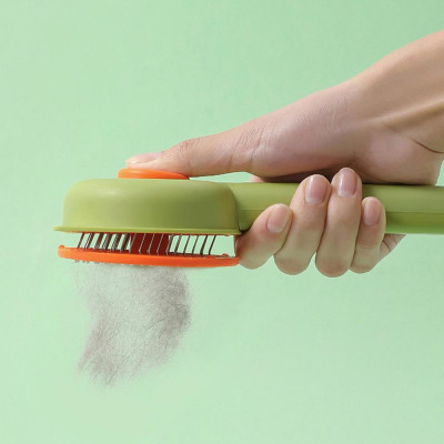 Lược Chải Lông Có Nút Bấm Đẩy Lông Thừa Cho Chó Mèo Hình Tai Mèo - YonaPetshop