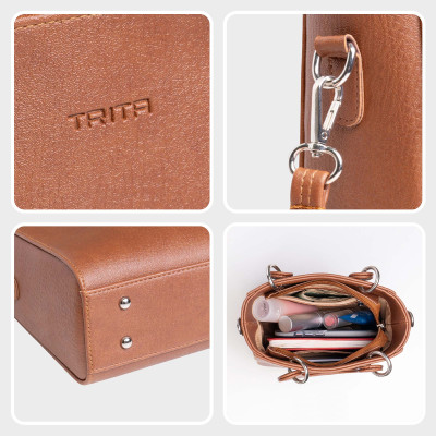 Túi Trita ( Thời trang nữ quai bản to phối khoen kim loại cỡ nhỏ - Túi xách da RTX24 )