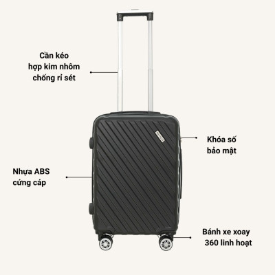 Vali Du Lịch LUG SATACO S20/S24/S28 MD24185 Nhựa ABS Hạn Chế Trầy Xước, Khóa Số Bảo Mật An Toàn