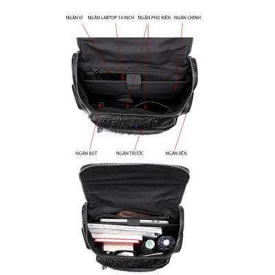 Balo nam DA BÒ THẬT, balo laptop phong cách mới – BEE GEE BLND9068