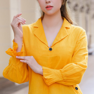 Áo Cổ Ve Linen Susan TOP148 Thời trang thiết kế Hity