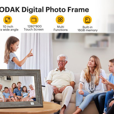 Khung ảnh KODAK chuyển động kỹ thuật số Wifi RCF-1013W, màn hình 10 inch, độ phân giải 1280x800 pixels