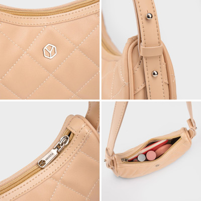 Túi Yuumy ( Thời trang dáng bán nguyệt họa tiết quả trám size 21 - Túi đeo vai da Seasand YN240 )