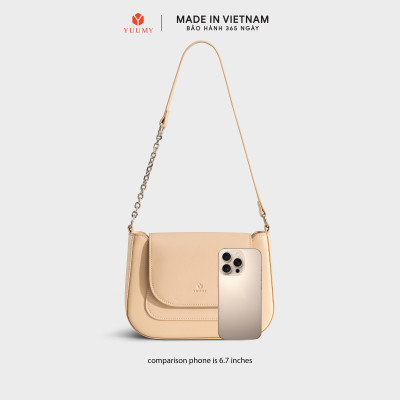 Túi Yuumy (Thời trang nữ nắp gập bo viền tối giản size 22-  Túi đeo vai da Seasand YN342)