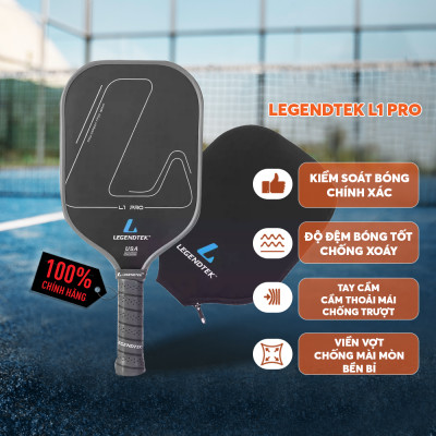 Vợt Pickleball Legendtek L1 Pro Cao Cấp - Đỏ- Lõi Poly Siêu Nhẹ, Mặt Carbon Cường Lực, Kiểm Soát Toàn Diện