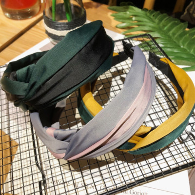 Bờm tóc nữ bản to mẫu mới bản đẹp phối 2 mầu vải lụa cao cấp