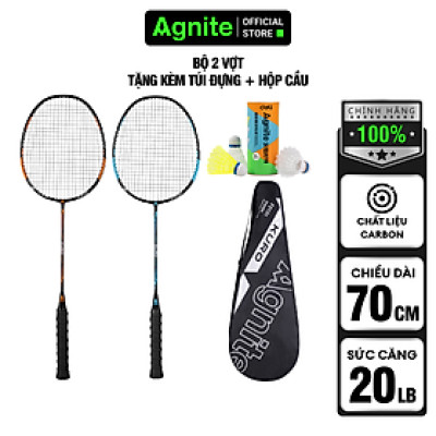 [TẶNG 3 CẦU] Vợt cầu lông cán liền cao cấp chính hãng Agnite -  Tặng hộp cầu nhựa và bao đựng - 2 chiếc - F2131