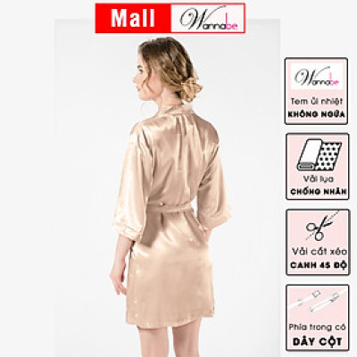Áo choàng ngủ WANNABE KI010 áo khoác ngủ kimono dạng cơ bản trơn đơn giản dễ mặc sang trọng