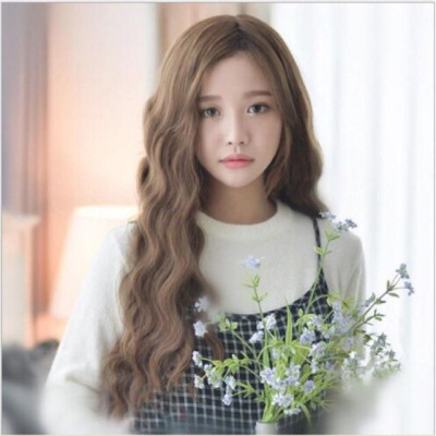 Tóc giả 2 mái tóc xù sóng cao cấp - Tặng lưới chùm tóc