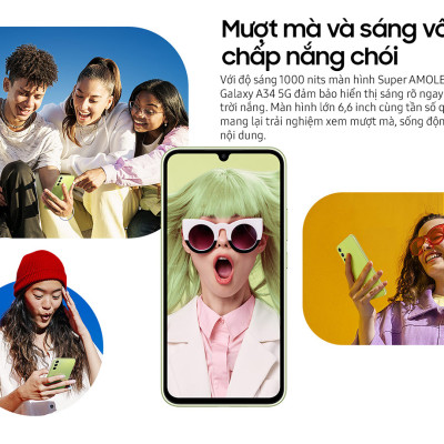 Điện thoại Samsung Galaxy A34 5G (8GB/128GB) - Hàng chính hãng