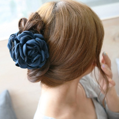 Kẹp tóc càng cua ba răng hoa hồng vải - Combo 3 sp