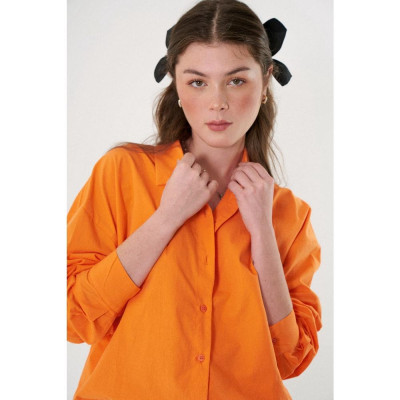 DOTTIE - Áo sơmi căn bản form rộng nữ T0598