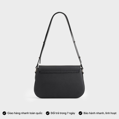 Túi Trita ( Thời trang nữ dáng hộp nắp gập bo tròn viền size 23 - Túi đeo chéo da RHN162 )