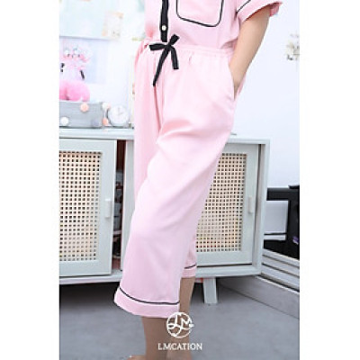 Quần lửng pijama LMcation Alia - Màu hồng phấn