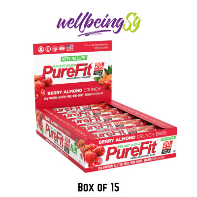 Thanh Bánh Protein Purefit Berry Almond Crunch Protein Bổ Sung Năng Lượng, Hỗ Trợ Tăng Cơ, Phục Hồi Sau Tập Luyện  - Vị Quả Mọng Hạnh Nhân - Hộp 15 Thanh