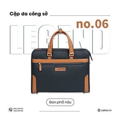 Cặp Xách Phối Da công Sở Thời Trang Cao Cấp SAKOS LEGEND 06 14 Inch