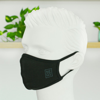 Set 3 khẩu trang vải nam - nữ - trẻ em kháng khuẩn cao cấp NEQI FACEMASK Đức, màu đen thời trang, lọc 98% bụi mịn
