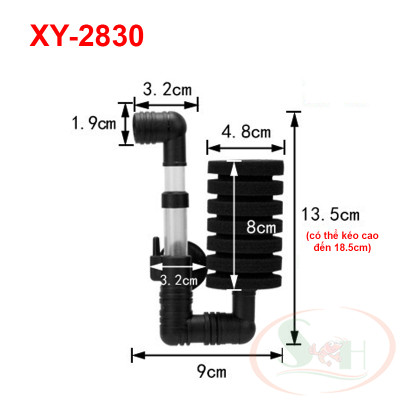 Lọc bio mini Xinyou Sponge Filter XY 2820, 2830, 2822 lọc sủi vi sinh bể cá tép nhỏ
