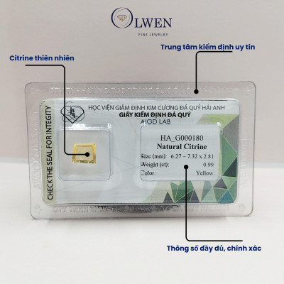 Viên đá thạch anh vàng ( citrine ) thiên nhiên  HA_G000180