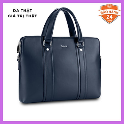 Túi Xách, Cặp Công Sở Thời Trang Nam Da Bò Swift Cao Cấp 2 Khoá GCE22 Xanh