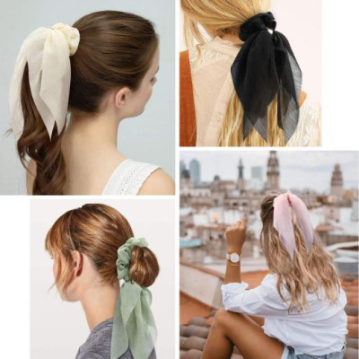 Dây buộc tóc lụa mềm vintage Scrunchies loại đẹp HD53