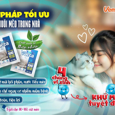 Vime Yucca khử mùi hôi cát mèo (Vemedim, gói 100g)