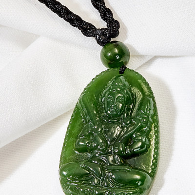 Mặt dây chuyền hư không tạng bồ tát đá ngọc bích Ngọc Quý Gemstones