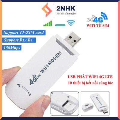 Bộ phát wifi từ sim 4g Dongle, USB phát Wifi 4G, Dcom phát sóng wifi tốc độ cao phủ sóng rộng dùng mọi loại sim - Hàng nhập khẩu.
