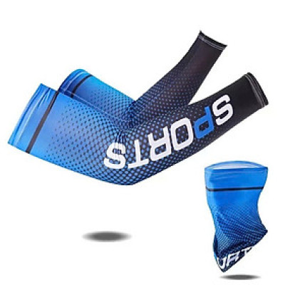 Combo Khăn ống cổ và găng tay chống nắng chống lạnh vải thun thoáng mát thích hợp cả nam và nữ UPF50+ Đen Cấp