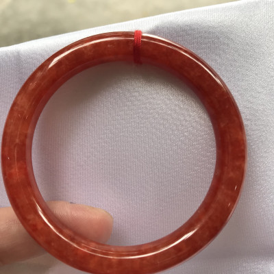 Vòng Cẩm Thạch Đỏ Đẹp A Ni 51mm x chột 8mm màu đỏ bông tươi sáng bóng đẹp nữ 50kg - 53kg đeo mệnh hỏa mệnh thổ đeo xuất sắc đẹp món quà tặng ý nghĩa ạ
