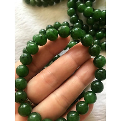 Vòng tay Ngọc Jade Xanh Ngọc Bích 9,5mm Chất đẹp hợp Nữ mạng Mộc Hỏa Thủy ạ