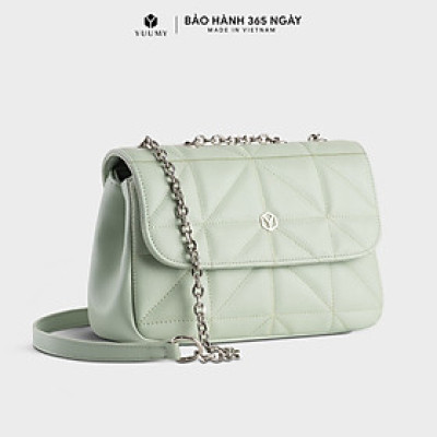Túi Yuumy ( Thời trang nữ dây đeo phối xích cá tính size 23 - Túi đeo chéo da Seasand YN212 )