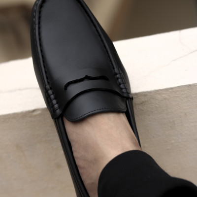 Giày nam da bò không dây mã GL66 mềm mịn