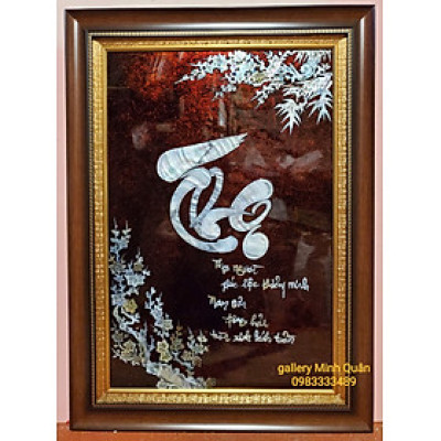 Tranh sơn mài khảm trai, ốc- Chữ Thọ