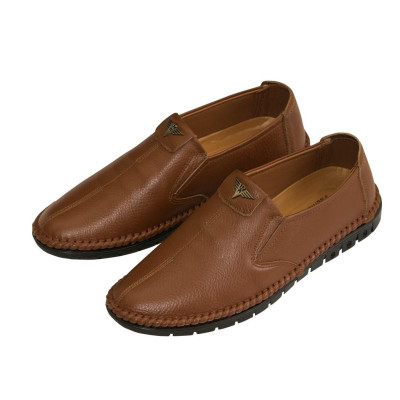 Giày lười da bò nam ORSIL đế cao su cao cấp màu vàng cam - D10