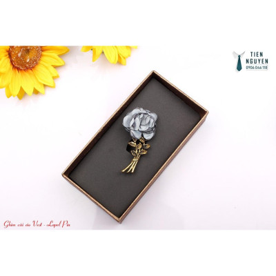 Ghim Cài Áo hoa cành kim loại - Phụ kiện Cài Áo Tien Nguyen