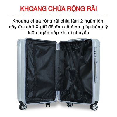 Vali du lịch Vali kéo cao cấp chính hãng Size 24inch  KS-218 - Xanh rêu