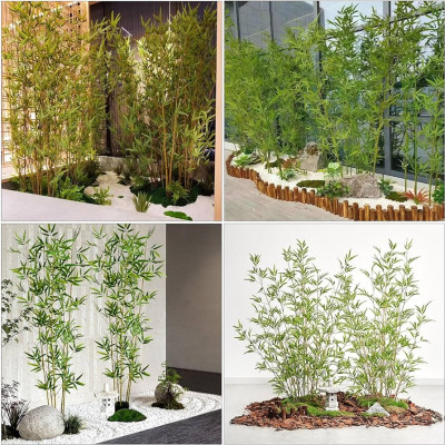 Trúc giả decor 10 cây trúc xịn giả nhiều lá - Size từ 120cm đến 200cm - Cây giả, hoa lụa Decor trang trí nhà cửa