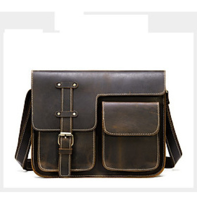 Túi đeo chéo nam dáng ngang BHM1050 chuẩn Da bò sáp thô nguyên tấm, siêu bền bỉ