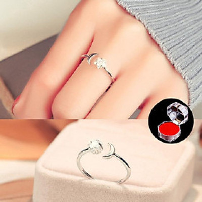 Nhẫn nữ trăng sao vòng mở free size nữ tính NN06