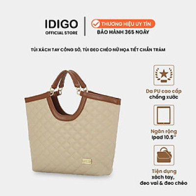 Túi xách nữ công sở đựng tài liệu A5 IDIGO FB2 - 5054, túi đeo chéo nữ chần trám dạo phố phong cách Hàn Quốc